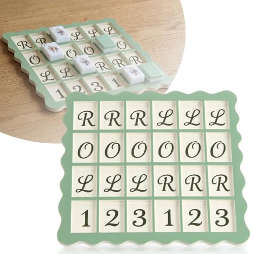 Teyva Daily Mahjong Solo Practice Board PLA Portable Play American Mahjong Tiles with 24 Card Slots Strategy Training Board for Beginners and Advanced Players Game Training Aid(Green)