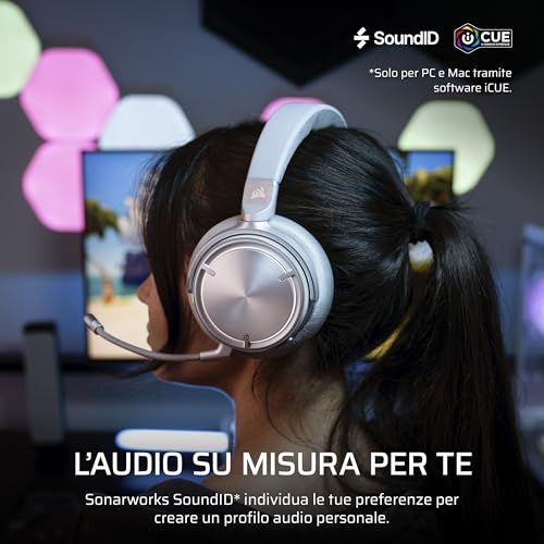 VIRTUOSO MAX WIRELESS Cuffie da Gioco con Bluetooth – Dolby Atmos, SoundID, Cancellazione Attiva del Rumore, Microfono di Qualità Broadcast, Driver in Grafene, per PC, Mac, PS5, PS4 – Argento - Cuffia gaming - Immagine 4