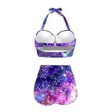 Generisch Bikini da donna in due pezzi, con design alto senza spalline, per vacanze in spiaggia, visite in piscina, Lilla, S