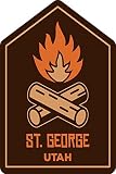 St. George Utah Souvenir 2-Inch Vinyl Decal Sticker Fire Camp Design