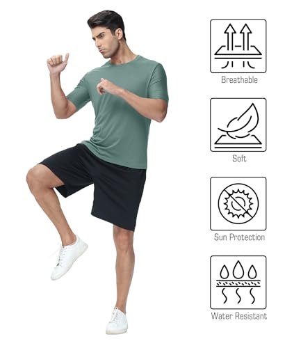 6 Pack Workout Gym Shirts for Men, UPF 50+ Short Sleeve UV Sun Shirt Outdoor Gym Hiking Tops Quick Dry Shirts4