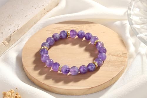 DUQGUHO Healing Bracelets for Women Anxiety Crystal Bracelet 10mm Stretch Stone Jewelry Crystal Gifts for Women2