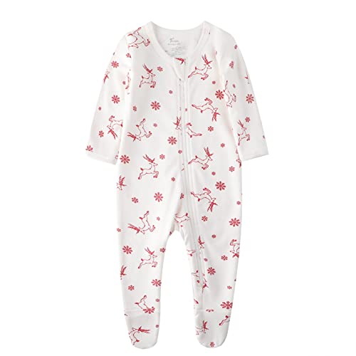 Image of O2 BABY Baby Boys Girls Organic Cotton Zip-Front Sleeper Pajamas, Footed Sleep 'n Play