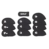 HDE Golf Club Headcovers for Irons Neoprene Slip On Head Cover Sleeves (Black)