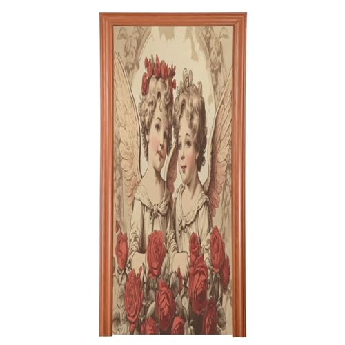 FLildon Love God Valentine's Day Door Cover Decoration, Party Accessory Porch Decor for Festive Ornament Room Door Covers 35 x 79 Inch