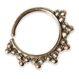 Piercingring aus nickelfreiem Messing im exotischen Südostasien-Style. Zum Öffnen und Schließen einfach seitlich verdrehen.
