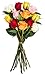 Benchmark Bouquets Dozen Rainbow Roses, No Vase (Fresh Cut Flowers)