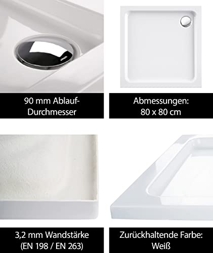 Duschwanne aquaSu Acryl-Brausewannen-Set für Badezimmer