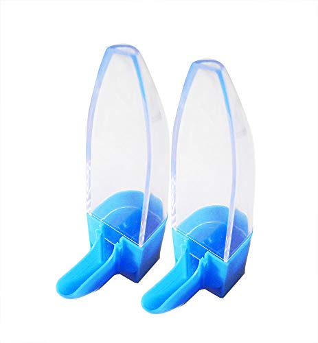 TOKYO-T Pet Bird Cage Water Bottle Dispenser Feeder for Zebra Finch Budgies Set of 2 (Blue)