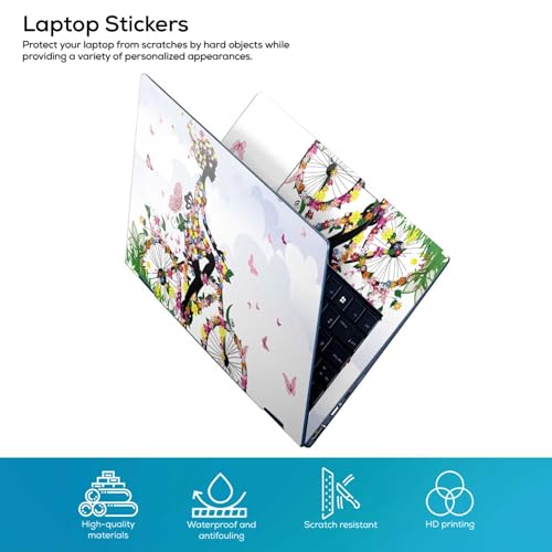 Image of Galaxsia Butterfly Happy Girl Full Body Vinyl Laptop Skin /Sticker /Cover Upto 15.6 Inches Laptops Laminated-Removable-HD Quality Compatible for Hp-Dell-Sony-Lenovo-Asus etc.(15x10 Inches)