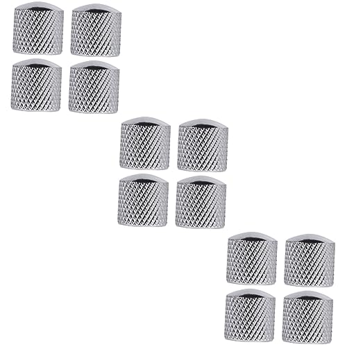FAVOMOTO 3sets Guitar Volume Control Knobs Replacement Metal Dome Knobs for Bass Guitar Bass Volume Tone Split Shaft Pots 4pcs*3