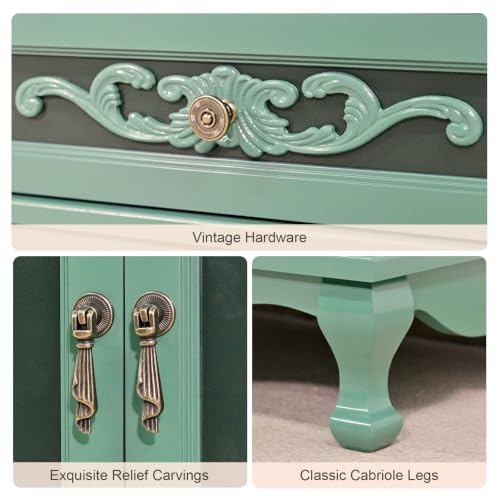 Image of JOINICE Vintage Accent Cabinet with Doors,Entryway,Hallway,Sage Green