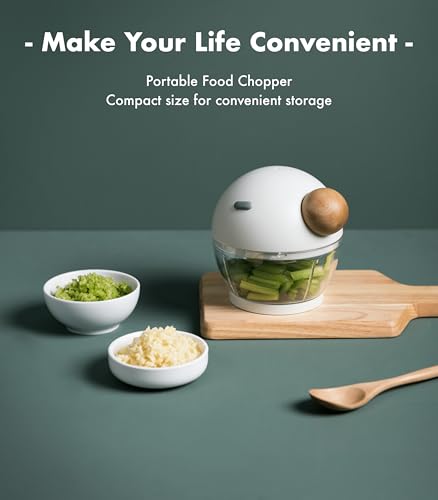 Image of HOOPOES Mini Handy And Compact Ultra Pro Designed Chopper With 3 Blades For Effortlessly Chopping Vegetables, Dry Fruits And Fruits For Your Kitchen (400 Ml),White