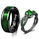 3UMeter 2Pcs Personalized Promise Rings For Couples Custom Wedding Bands for Couples Wedding Rings for Him and Her Engraved Matching Couple Rings set Wedding Engagement Gift for Couples