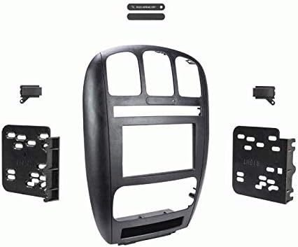 Double Din Install Car Stereo Dash Kit for a Aftermarket Radio Fits 2001-2007 Dodge Caravan, Grand Caravan and Chrysler Town and Country Trim Bezel is Black