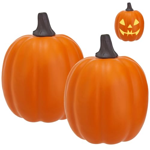 Nuokin Halloween Artificial Pumpkins Foam Decorations Thanksgiving Home Decor Yard Decorations Autumn Harvest Fall (2PCS ONE Size)