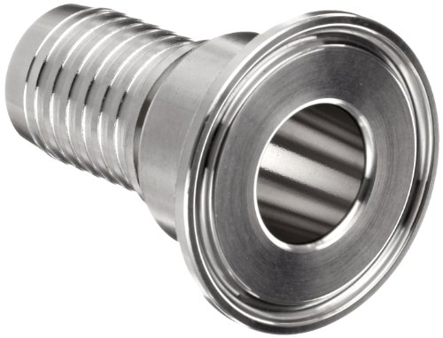 Dixon CSSR100 Stainless Steel 316 Sanitary Style Bevel Seat End Holedall Fitting, Crimp Stem, 1" Female End x 1" Hose ID