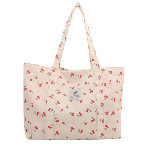 Sac fourre-tout cerise pour femme 38x30 cm avec poche intérieure