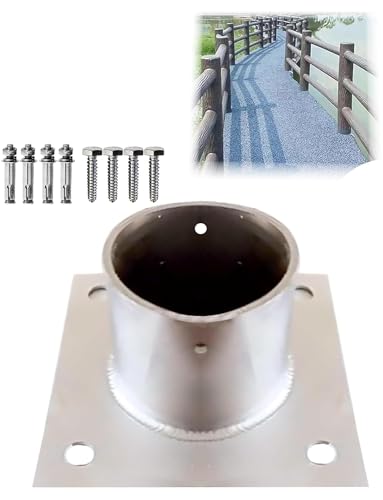 Plaques de base de poteau de clôture rondes en acier inoxydable pour terrasses, pergolas, balustrades, boîtes aux lettres et structures extérieures