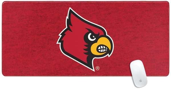 Skinit Small Gaming Mouse Pad - Officially Licensed Louisville Cardinals Striped Design with Stitched Edges, Waterproof, Non-Slip Rubber Base, Desk Mat for Keyboard & Mouse, 12.6" x 11" inches