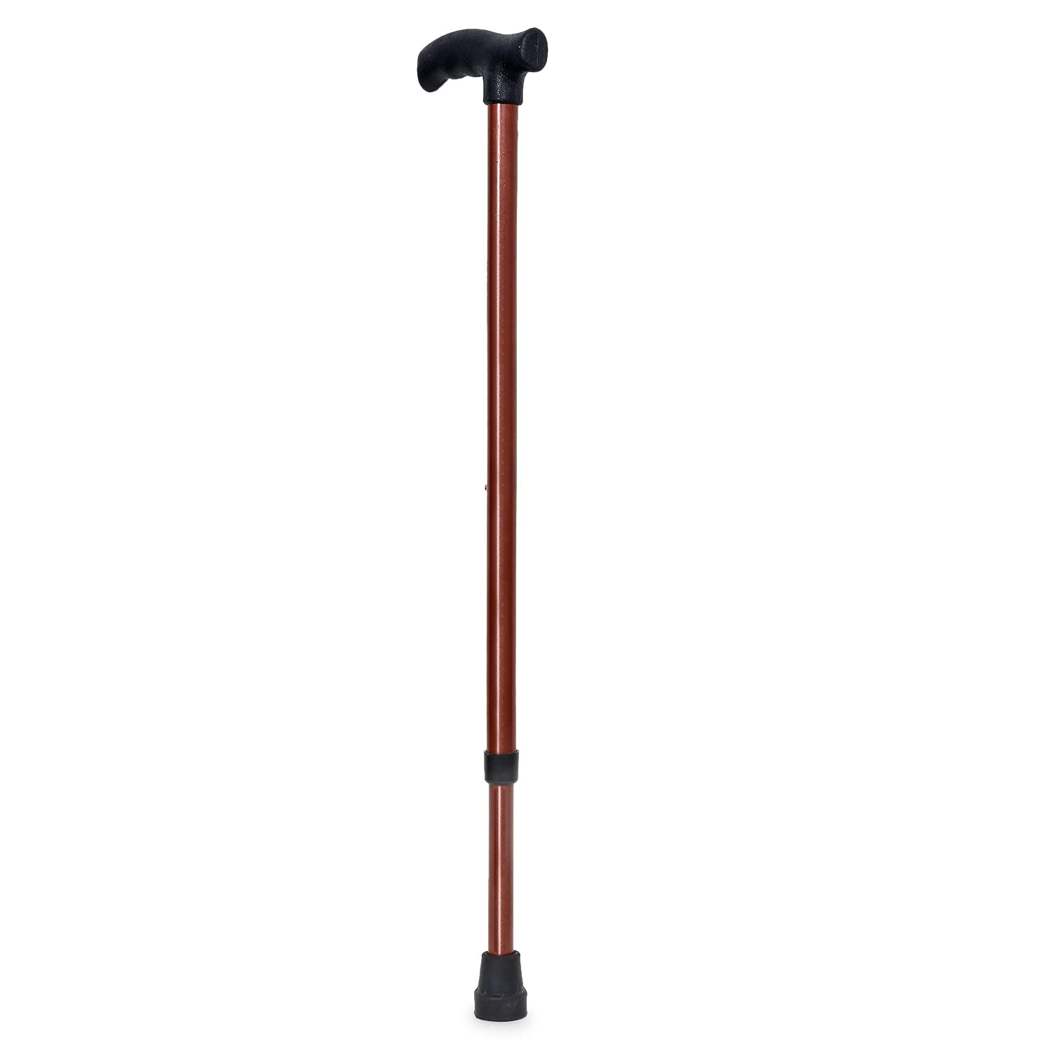 Walking Stick for Men and Women | Balancing Walking Support Stick with Non Slip Rubber Handle | Old Age Light Weight Walking Cane Height Adjustable Copper Coa (Br)