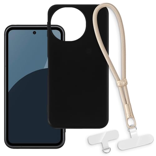 OAGELIM 2-in-1�ی�P�[�X�ƃ��X�g�X�g���b�v Sharp Aquos Sense 10 5G �Ƃ̌݊������� ���O���\�ȃ��j���[�h�t���d�b�J�o�[�A����~�ߕ����h�~�O���b�v�n���h�� (�u���b�N + �S�[���h)