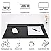 KINGFOM Ultra-Smooth PU Leather Desk Pad & Mat Office Desk Drawing & Writing Board A3/ A4 File Paper Clip Table Protector Mat on Top Large 24''x18'' (Black)