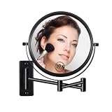 LANSI 8 Inch Matte Black Wall Mirror