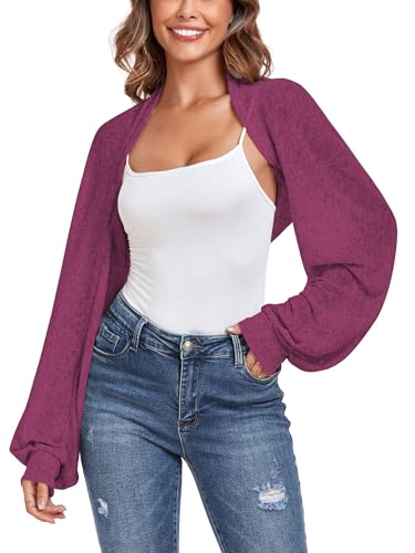 Image of ZAFUL Women's Sheer Shrug Y2K Long Sleeve Cardigans 2026 Irregular Tie Front Bolera