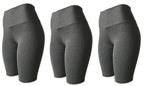 Kit 3 Bermuda Ciclista Suplex Estampada Ou Lisa Academia Ginastica CINZA-CINZA-CINZA M