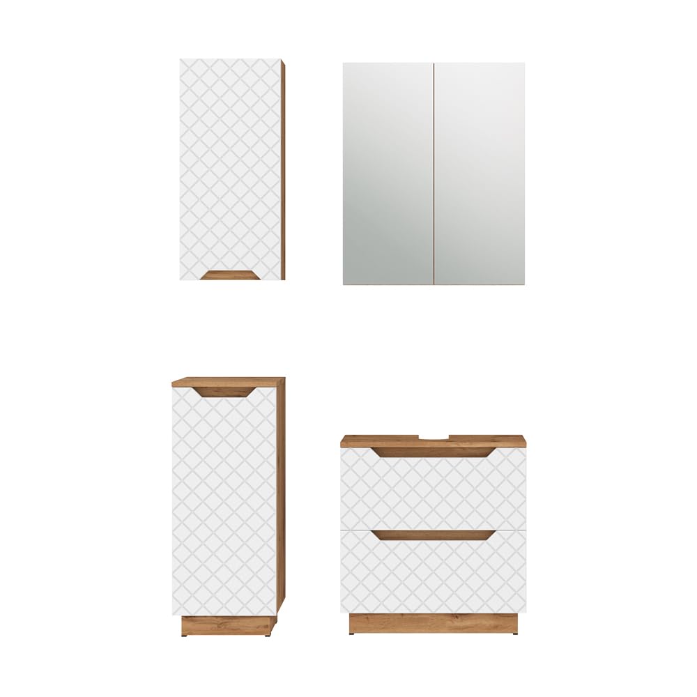 Vicco Zestaw mebli łazienkowych "Lotta", Biały, 59.8 cm