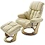 Robas Lund poltrona relax con pouf in pelle miele Winnipeg crema / nero