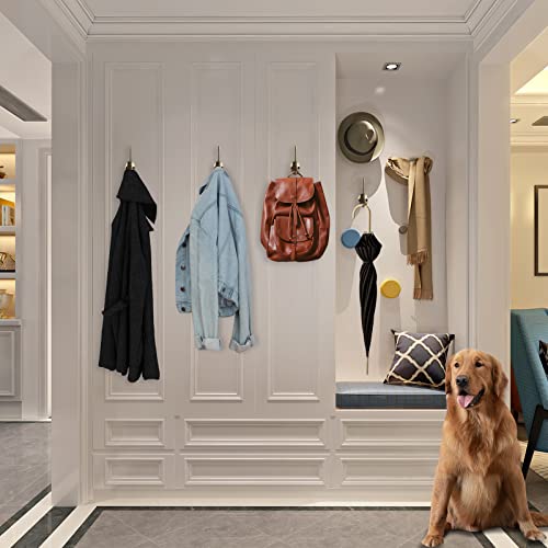 12 Pack Antique Brass Coat Hooks Wall Mounted With 24 Screws Retro Double Hooks Utility Antique Brass Hooks For Coat, Scarf, Bag, Towel, Key, Cap, Cup, Hat #TOP6