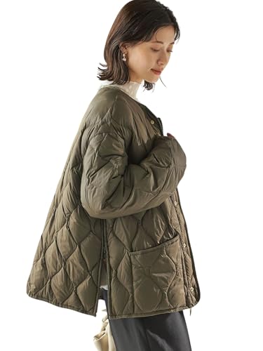 [シップス フォー ウィメン] タイオン TAION ダウンジャケット 別注 手洗い可能 リブ マルチ WAY ダウン ジャケット レディース 314070020 オリーブ S