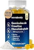 Gominolas de Creatina Monohidrato 4500 mg – Con Taurina, Magnesio y Vitamina C – Sin Azúcar y Veganas – Mejora la Fuerza, Energía, Recuperación y Rendimiento Muscular - 90 Gummies