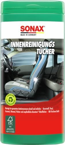 SONAX InnenReinigungsTücher Box (25 Stück) | zur schnellen, einfachen und gründlichen Reinigung aller Flächen im Fahrzeuginnenraum