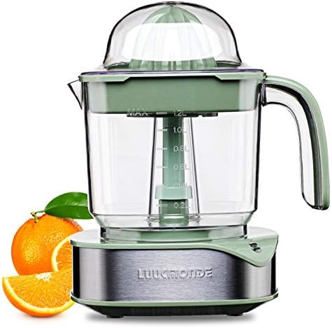 Electric Citrus Juicer 1.2L Large Volume - Orange Juicer with Powerful Motor and LED Working Lamp - Lemon Squeezer Electric for Orange Lemon Lime Grapefruit Green by LUUKMONDE