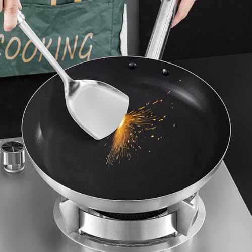 Wok con superficie antiadherente de acero inoxidable 12.6in miniatura 5