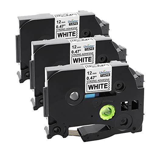 Unistar Compatible Label Tape Replacement for Brother P-Touch TZE-S231 1/2 0.47 in Extra Strength