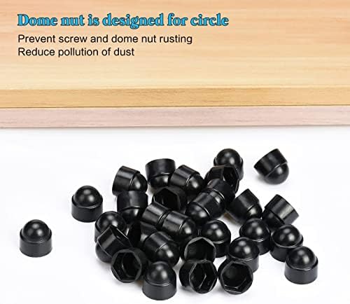 Drado Black Plastic Hex Nuts and Bolt Dome Cap Protective Cover M10 (17m Spanner) Bolt Nut Protection Caps Cover - Pack of 30