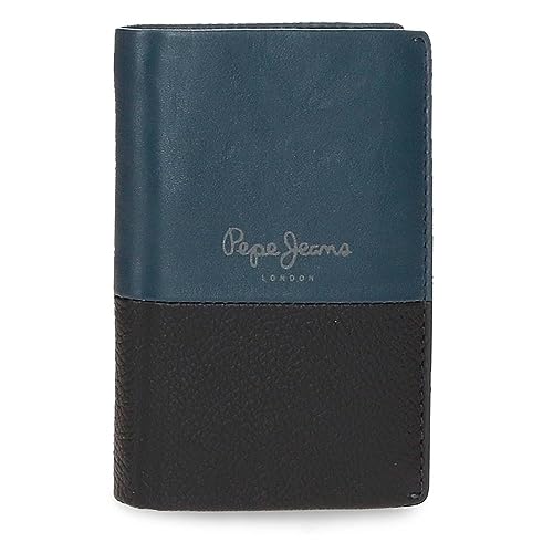 40% DESCUENTO Pepe Jeans Dual Cartera Vertical con Monedero Azul 8,5x11,5x1 cms Piel — oferta en Amazon