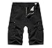 Dinnesis Pantaloni cargo da uomo, pantaloncini sportivi con diverse tasche utility, estivi, per il trasporto all'aperto, bermuda corti, in cotone, con tasca con cerniera, da uomo, Nero , XL