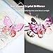 H&D HYALINE & DORA Crystal Butterfly Figurine Glass Butterfly with Ball Base Statue Collectibles Figurines Gifts for Women Mom(Rose Red & Pink)