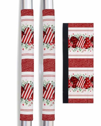 Wohuny Valentines Refrigerator Door Handle Cover Love Heart Dishwasher Microwave Oven Fridge Stove Handles Red Buffalo Eucalyptus Leaves Fridge Protector Kitchen Appliance Decor Set of 2