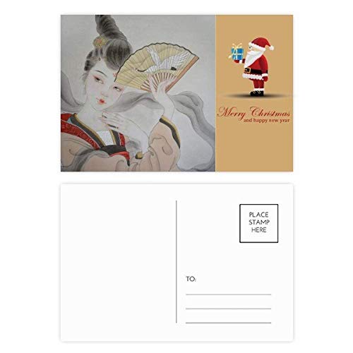 Cartes postales pliantes pour peinture chinoise de Noël, papier anti-bavure x20