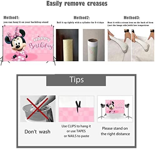 Minnie Mouse Backdrop Minnie Photography 150*100cm 1st Birthday Background Princess Girls Hot Pink Decoration for Kids Baby Shower Party Supplies Banner Studio Props