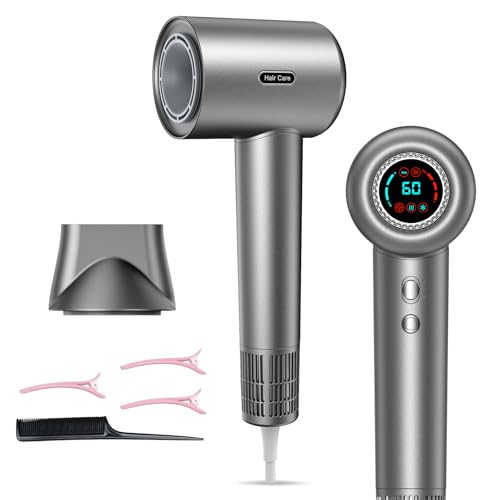PKBD Secador Pelo Iónico con Pantalla LED, Motor de 110.000 RPM, 4 Temperaturas y 500 Millones de Iones para Secado Rápido Sin Encrespamiento – Secador Pelo Profesional Ligero para Casa y Viaje PKBD Secador Pelo Iónico con Pantalla LED, Motor de 110.000 RPM, 4 Temperaturas y 500 Millones de Iones para Secado Rápido Sin Encrespamiento – Secador Pelo Profesional Ligero para Casa y Viaje