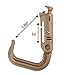 XTACER Tactical Multipurpose D-Ring Locking Hanging Hook Tactical Link Snap Keychain for Molle Webbing (Coyote Brown-Button Release (10-Pack))
