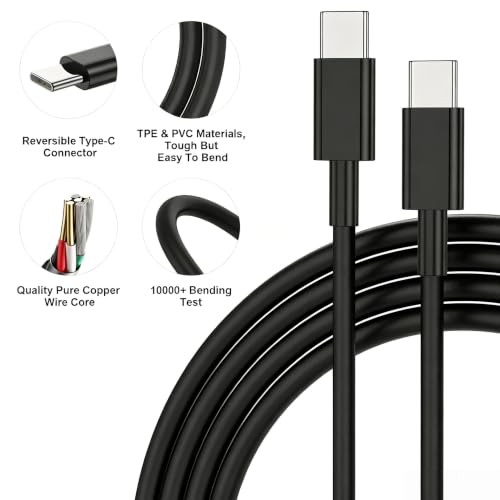 60W USB C Charger Block, Super Fast Charger Android 10ft C to C Cable Cord Long,Type C Laptop Charging Power Adapter for Samsung Galaxy S26 S25 S24 S23 S22 S21 Ultra/MacBook Pro/iPhone 18 17 16 15 Pro — view 5