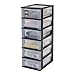Iris Ohyama, Torre de Almacenamiento, Organizador, 6 Cajones de 7 L, Tamaño A4, Cajones Transparentes, Oficina, Sala de Estar - Organizer Chest Och-2006 - Negro